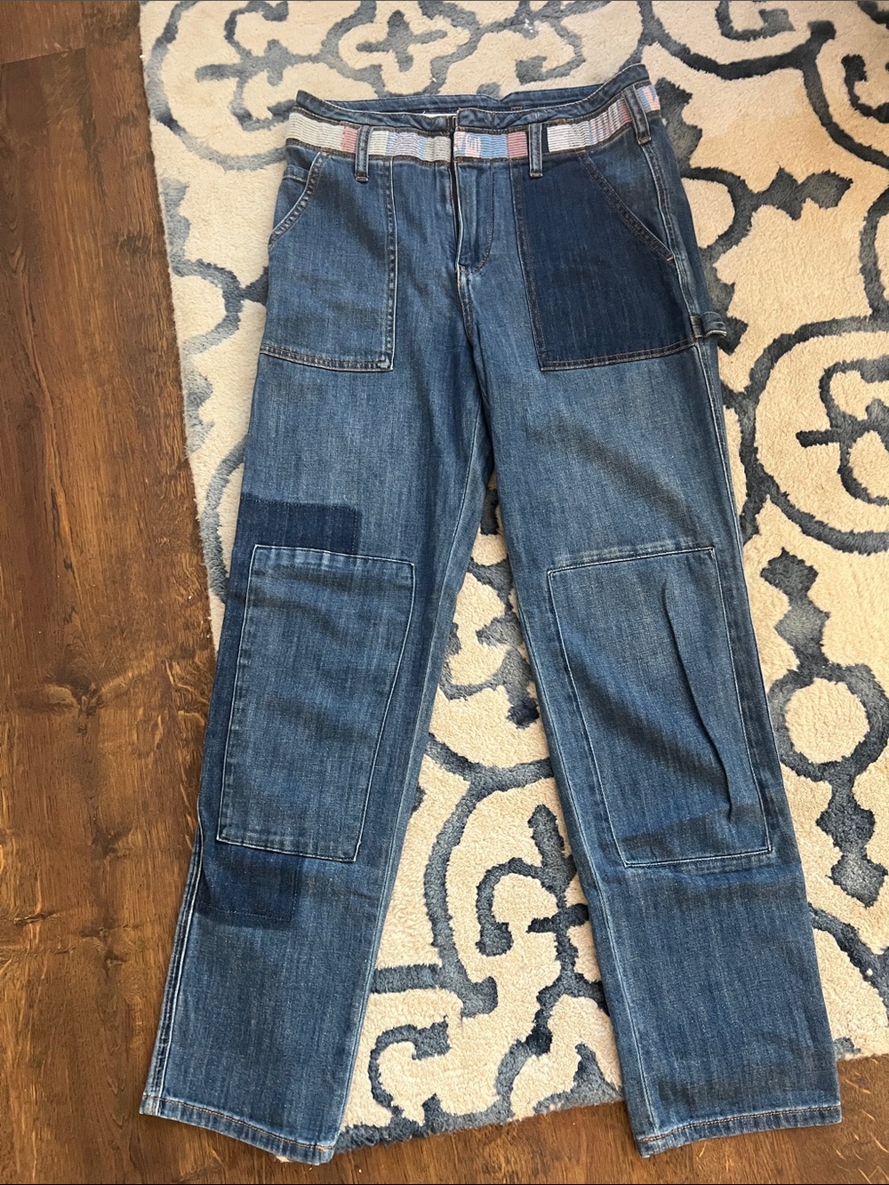 Pilcro and the Letterpress Men's Patchwork Blue Jeans